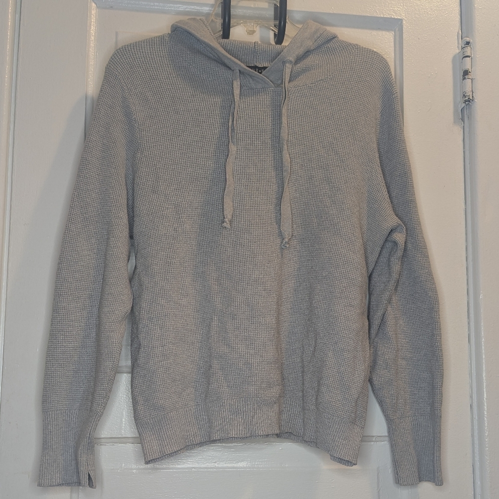 Love Ellie Gray Ribbed Pullover Hoodie